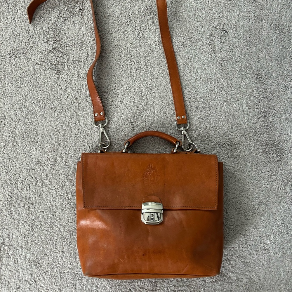 Cecile Jeanne Paris Crossbody push lock handbag, genuine leather